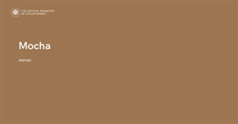 Mocha color - #9D7651 - The Official Register of Color Names