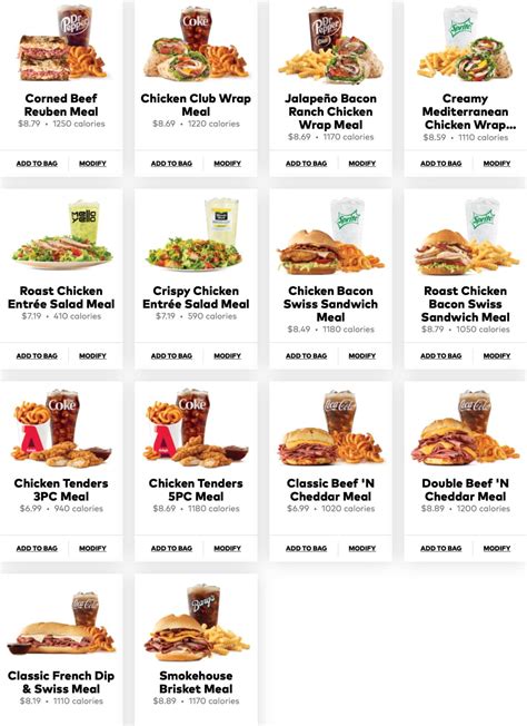 Arby's Menu With Prices and Pictures (2024)