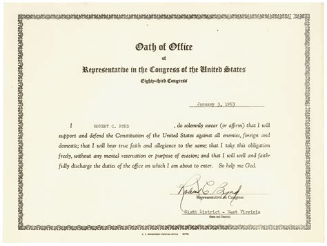 Oath Of Office Certificate