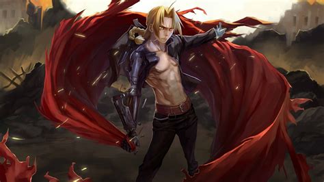 Fullmetal Alchemist: Brotherhood, Elric Edward, shirtless, cloaks HD ...