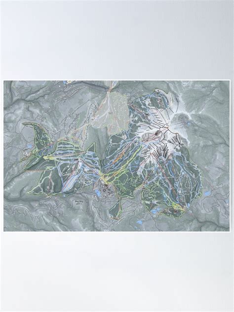 "Big Sky Resort Trail Map" Poster for Sale by mapsynergy | Redbubble