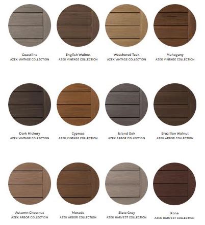 Azek Color Chart; Azek by TimberTech Decking Colors - Arie + Co.