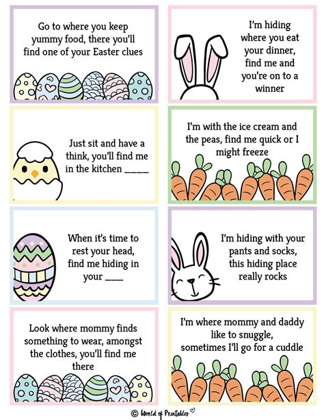 Easter Egg Hunt Clues Free Printable - Printable Form, Templates and Letter