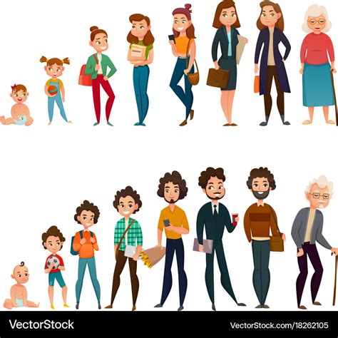 Human life cycle set Royalty Free Vector Image