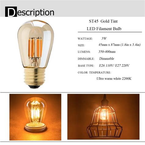 E27 Led Lamp Dimmable Filament Bulb Led Light Bulbs 2200k G40 String ...