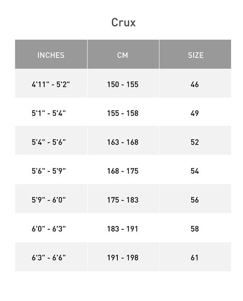 Specialized Bike Size Chart