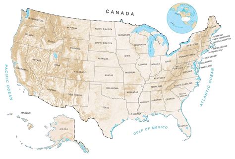 Terrain Map Of Usa - San Antonio Map