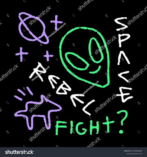 Modern Street Art Graffiti Alien Planet Stock Vector (Royalty Free ...