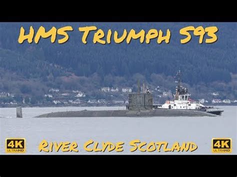 Royal Navy Trafalgar-class submarine HMS TRIUMPH on the River Clyde ...