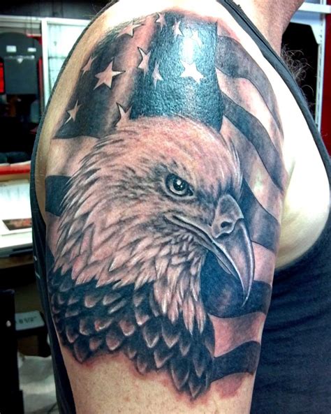 95+ Bald Eagle With American Flag Tattoos & Designs With Meanings