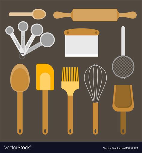 Bakery equipment and utensils Royalty Free Vector Image