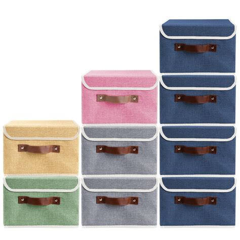 2/4/6/Pcs Collapsible Fabric Cube Storage Bins Small Large Home ...