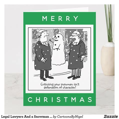 Legal Lawyers And a Snowman Cartoon Christmas Card | Zazzle.co.uk ...