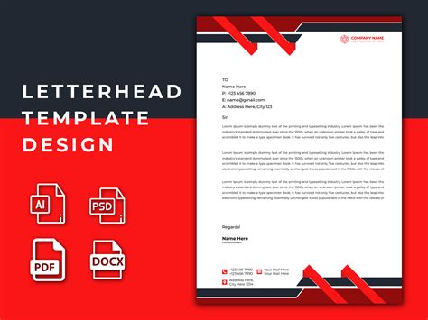 Red Creative Letterhead Template Design Design by Rasel's Design on ...