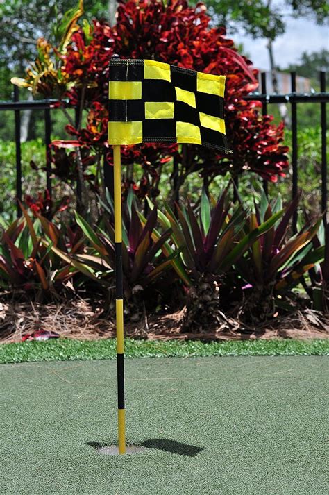 Backyard Putting Green Golf Flag - Checkered Golf Flag in Red Color