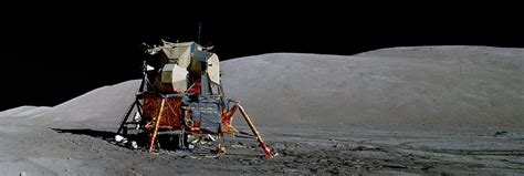 8 O'Clock EVA-2 LM Moon Panorama - Apollo 17 Space Mission Photograph ...