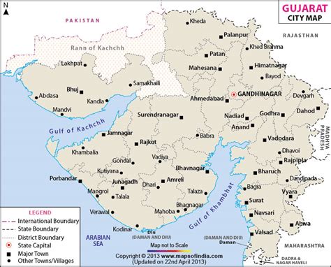 Map Of Gujarat State | Color 2018