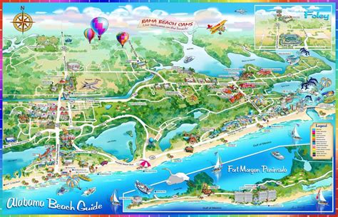 Illustrated Maps: Alabama Beach Guide Illustrated Map | Alabama beaches ...