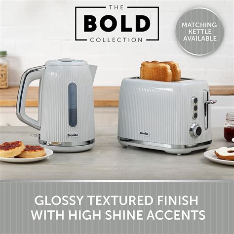 BREVILLE VTR002 BOLD 2 SLICE TOASTER, GREY/SILVER – Waltons Direct