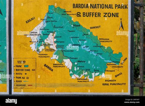 Nepal, Terai Region, Bardia or Bardiya National Park, Information panel ...