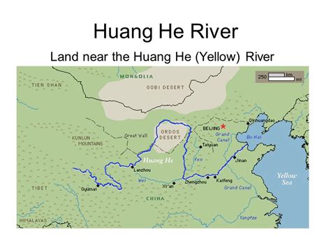 Huang He River On Map