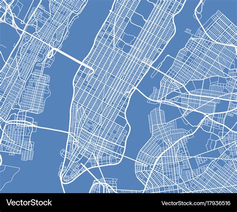 Aerial view usa new york city street map Vector Image