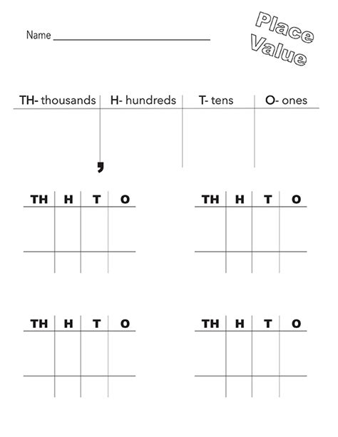 Tens And Ones Chart Blank