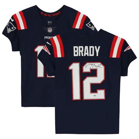 Tom Brady Autographed New England Patriots Nike Elite Jersey - Blue ...