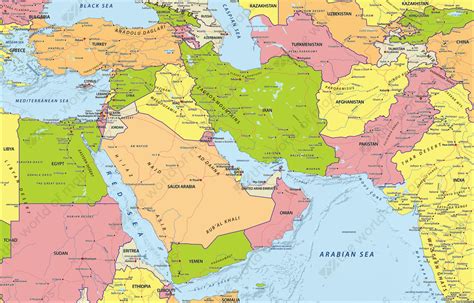 Digital Political Map Middle East 633 | The World of Maps.com