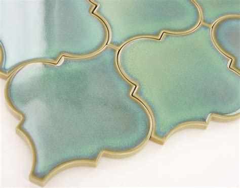 Glossy Green Arabesque Tile | Porcelain Mosaic Tile — Oasis Tile