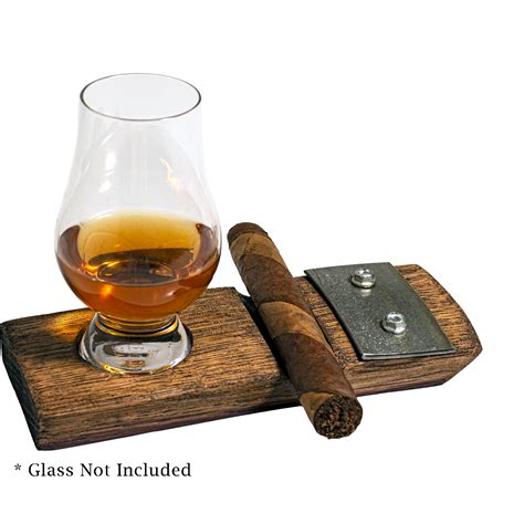 Barrel Cigar and Glencairn Holder - Whiskey Accessories