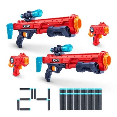 X-shot Excel Combo Pack - Two Hawk Eye & Two Micro Blasters By Zuru ...