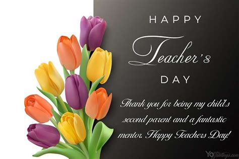 Write Wishes On Happy Teachers Day Card With Flowers