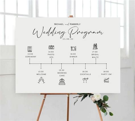 Minimalist Wedding Timeline Template | Wedding timeline template ...