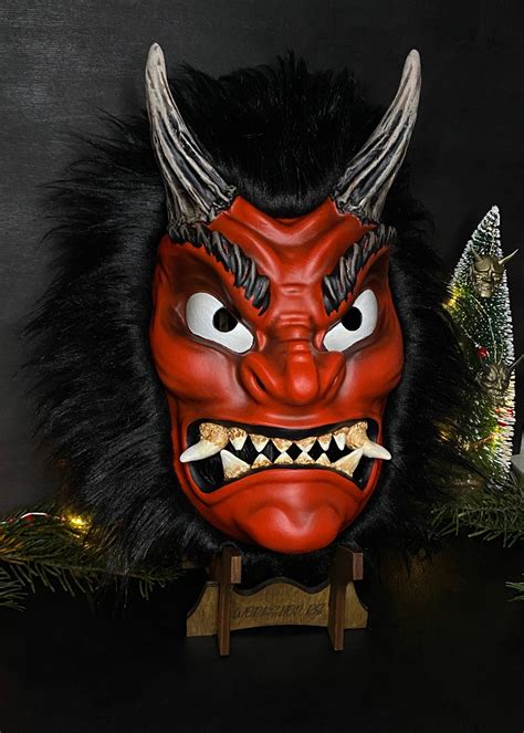 Namahage Mask With Hair RED Oni Mask Japanese Ogre Demon - Etsy