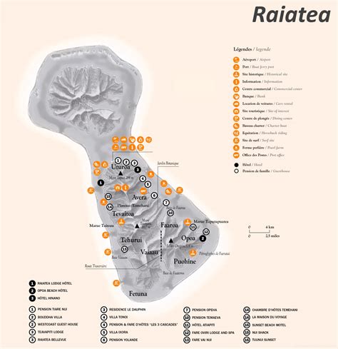 Raiatea Tourist Map - Ontheworldmap.com