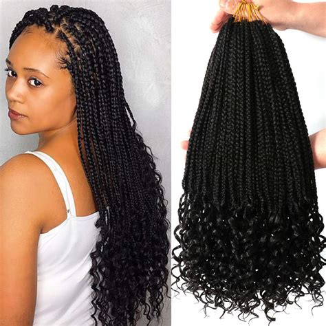 Buy 7 Packs 18 Inch Bohemian Goddess Box Braids Crochet Hair for Black ...