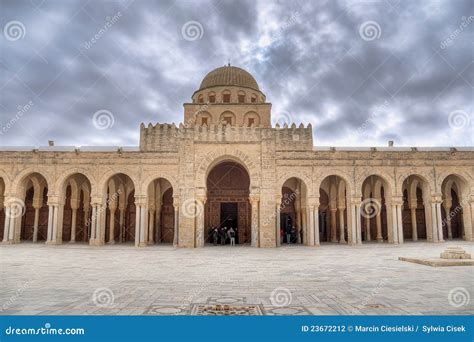 Prayer Hall of the Great Mosque in Kairouan Stock Photo - Image of dome ...