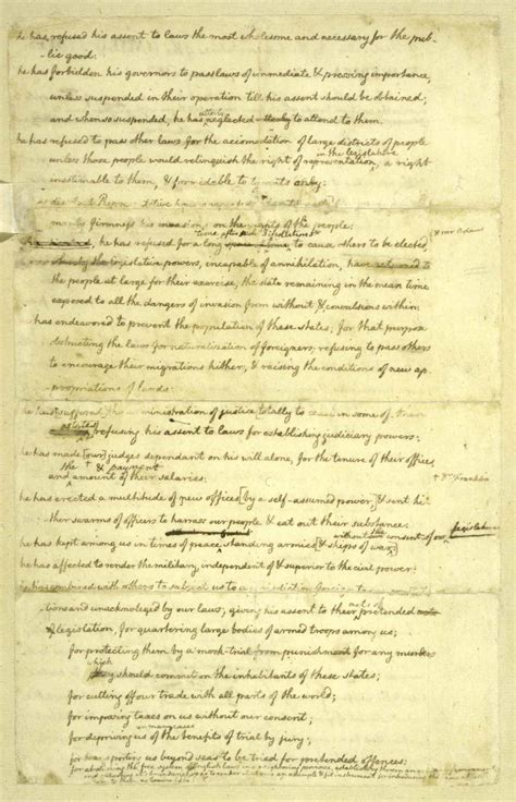 Declaration of Independence - 2nd Page of Original Draft