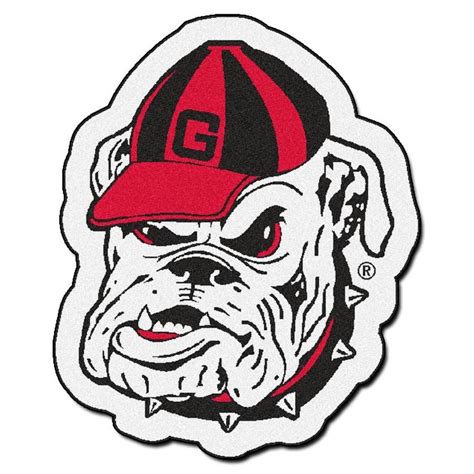 FANMATS Georgia Bulldogs NCAA Mascot Mat 3 x 3 Black Irregular Area Rug ...