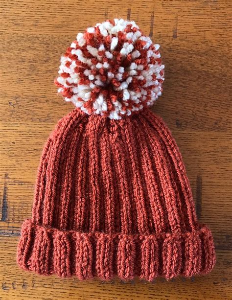 Handmade Knit Pom Pom Baby Beanie Hat | Etsy