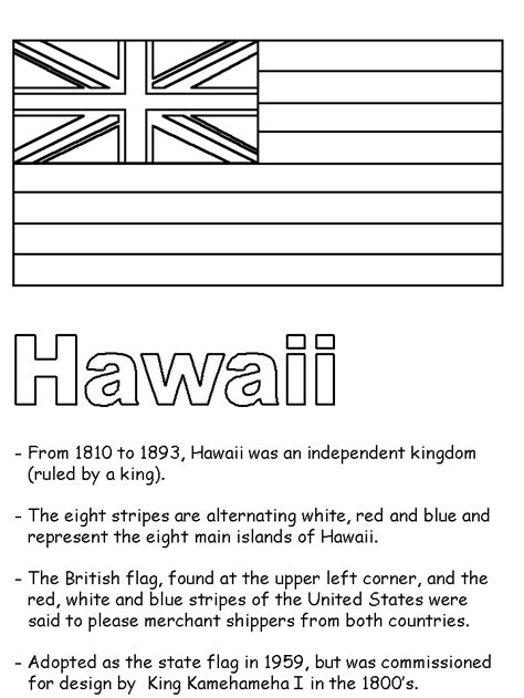 Hawaii State Flag Coloring Page - Coloring Home