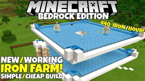 Minecraft Bedrock: Upgradable IRON FARM! Simple/Working! 440+ Iron/Hour ...