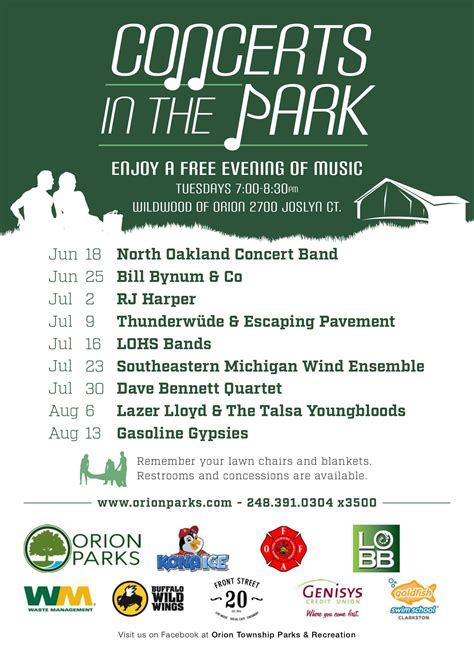 Concerts in the Park - Tuesday, June 18, 2019, 7:00 PM - Orion Township ...