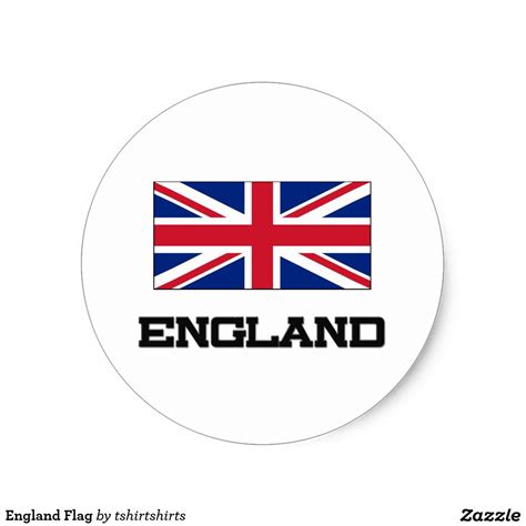 England Flag Classic Round Sticker | Zazzle | England flag, Round ...