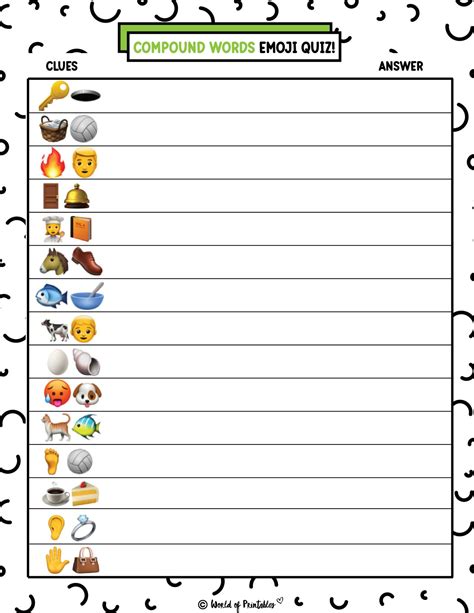 Printable Emoji Quiz With Answers - World of Printables