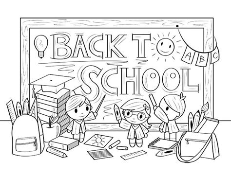 Free printable "Back to School" coloring page. Download it at https ...