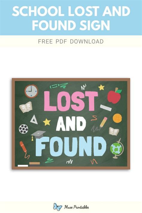 Printable "School Lost and Found" Sign Template | Lost & found, School ...