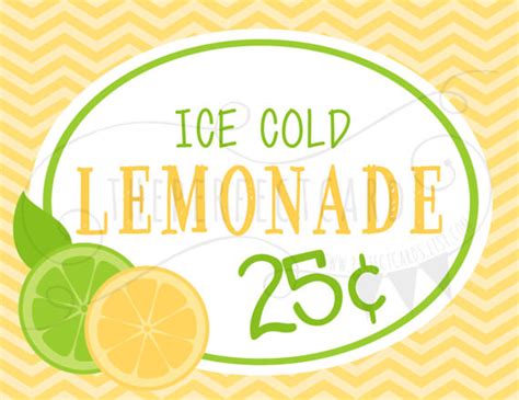 $8 Today! Lemonade Stand Printable Set – Tip Junkie