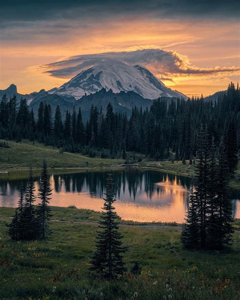 Mt. Rainier sunset at Tipsoo Lake, Washington [OC][1080×1350] IG ...